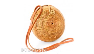 circle bag rattan ball design handmade balinese ethnic